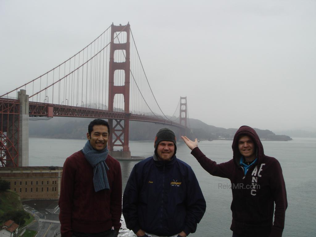 Sumedh, Trent and I in front of the Golden Gate bridge