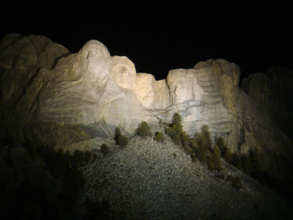 Mt. Rushmore at night