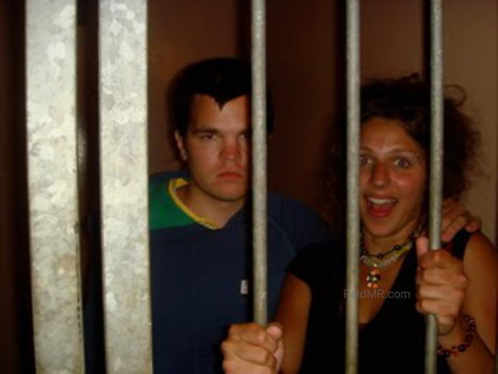 Carly and I behind bars in jail!