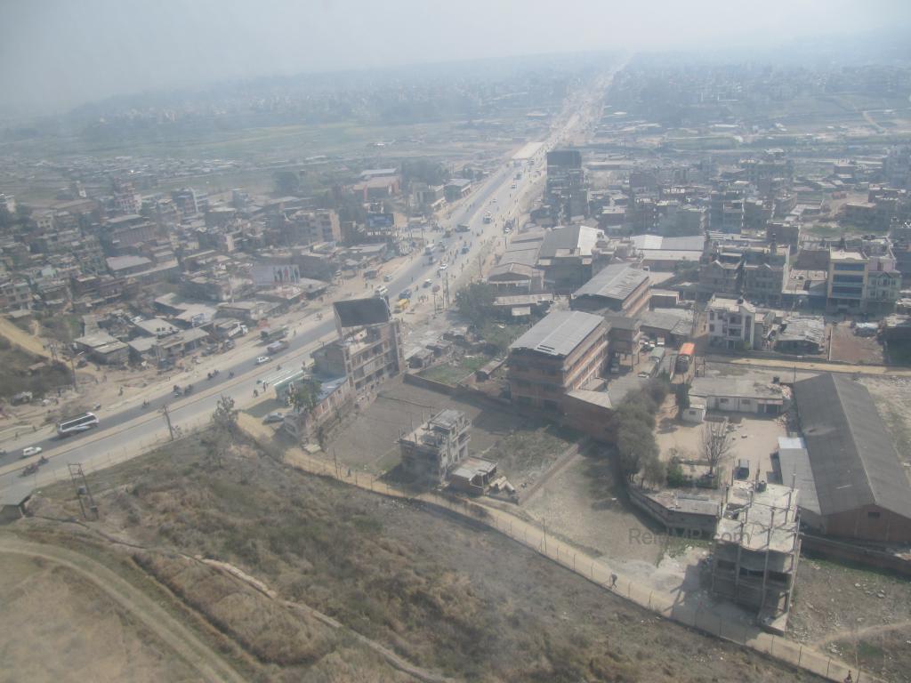 Aerial view of Kathmandu. 