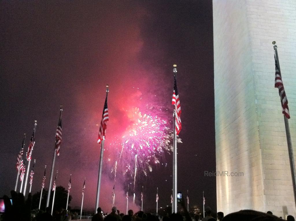 July fourth fireworks with the Washington Monument