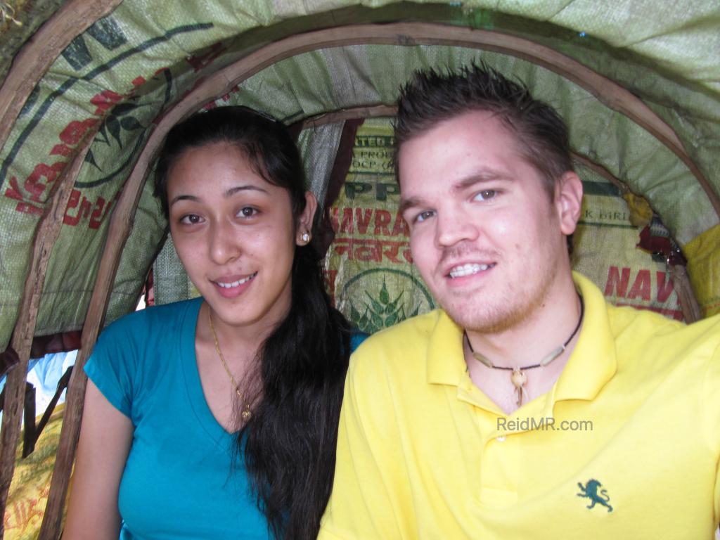 Urika and I in the back of the rickshaw