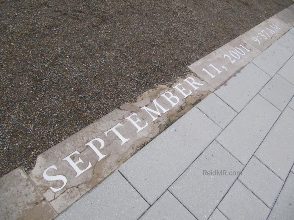 September 11th 2001 inscription in the broken pieces of the Pentagon