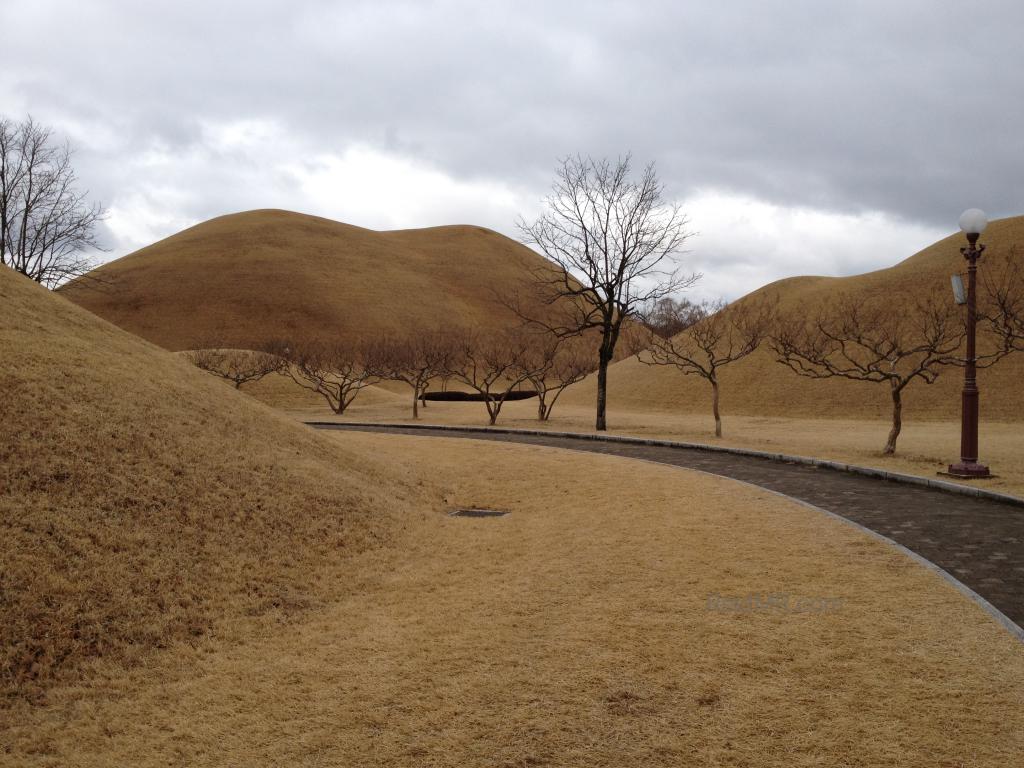 The burial mounds in Gyeongju