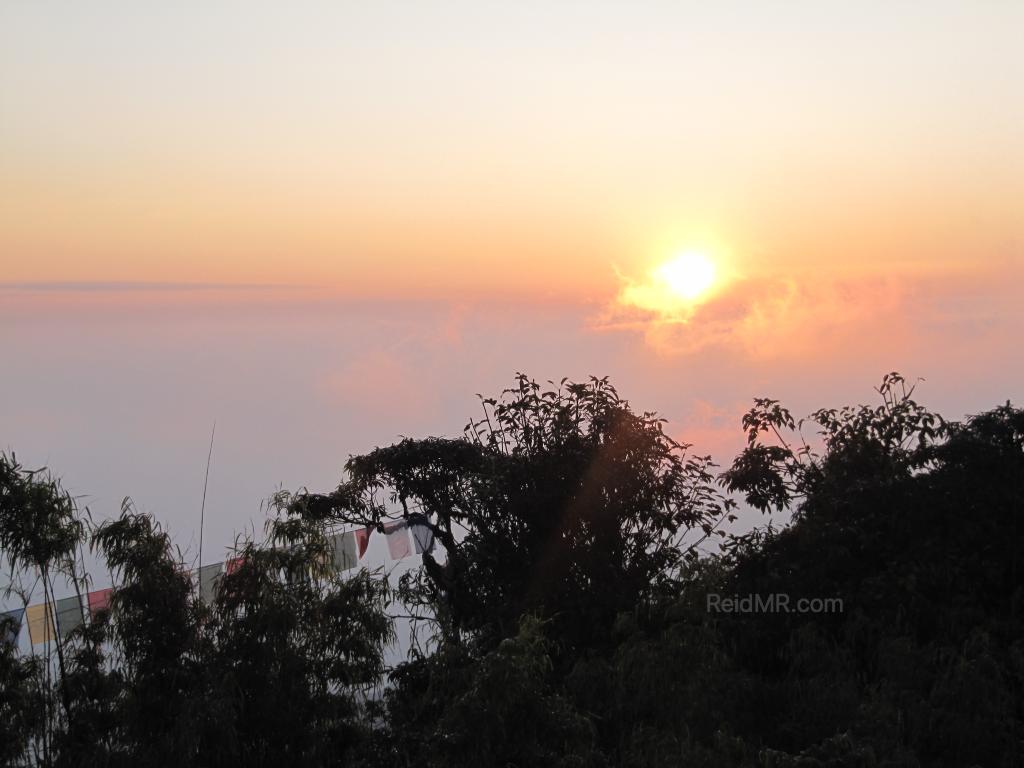 Sunrise coming through the clouds at Tiger Mountain