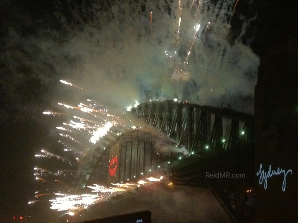 New Years fireworks from the Sydney Harbour Bridge. 
