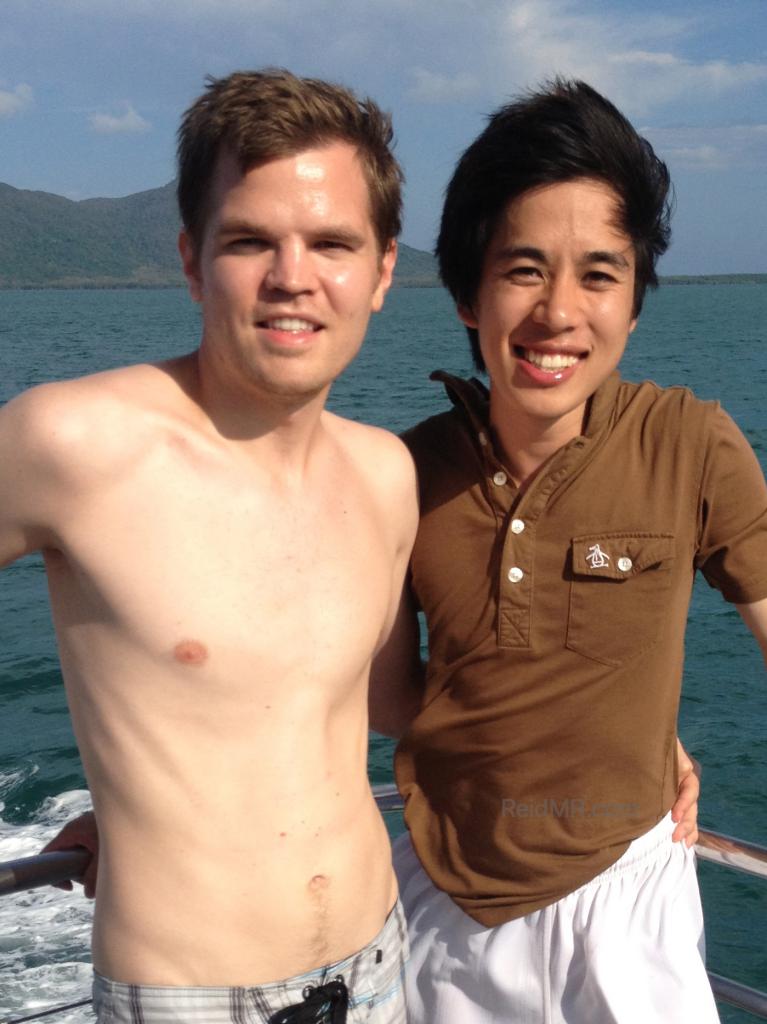 Ben and I on the boat near the Great Barrier Reef.