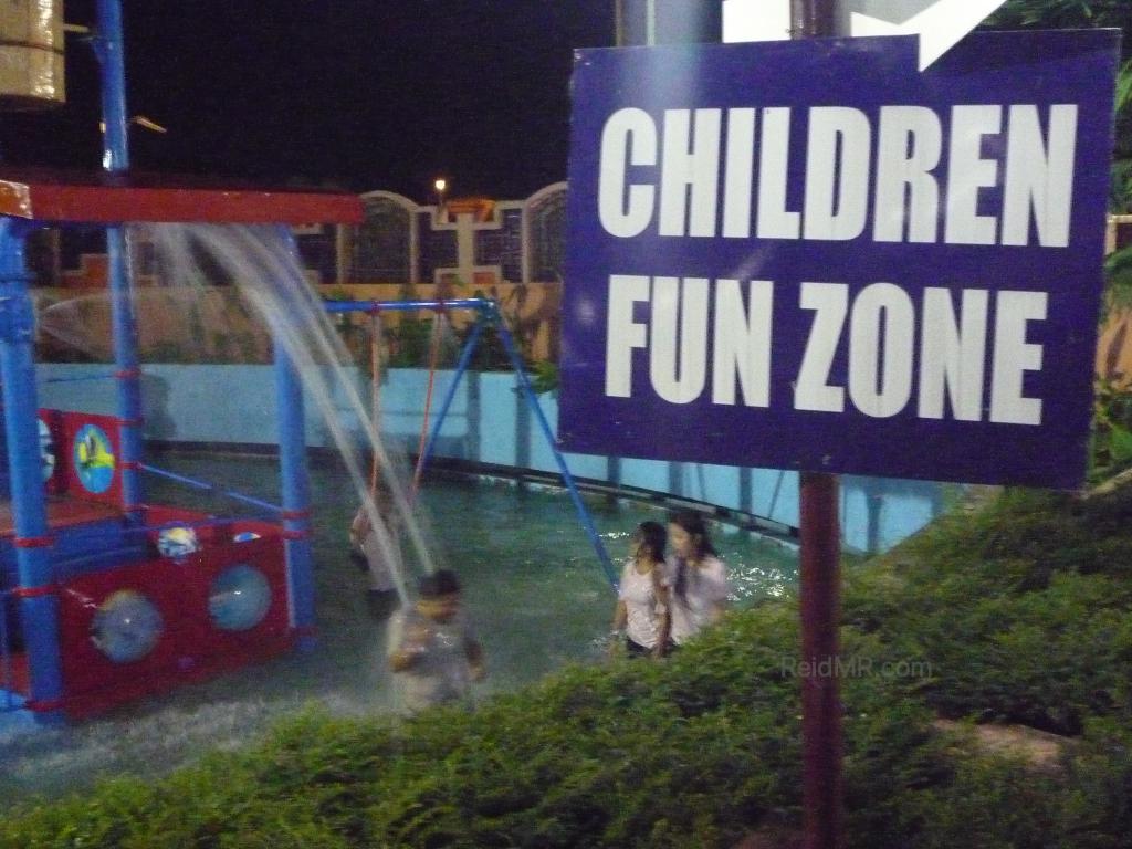 Children fun zone sign, with all of us playing in it